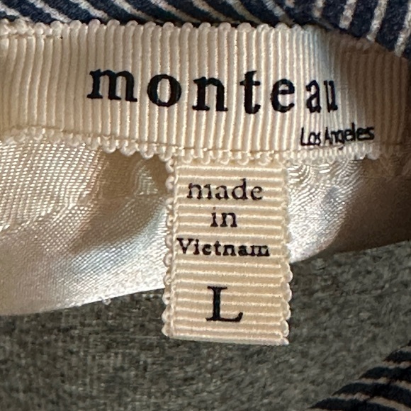 Monteau Los Angeles Lightweight Long Sleeve Sweater Collar Side Ruffle Teen L - Picture 3 of 8